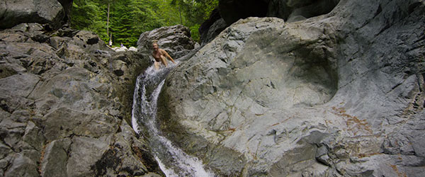 Video: 35-Foot-High Natural Waterfall Slide